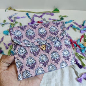 New small modern pouch, Floral Mini Toiletry bag, Multipurpose Pouch, Block Print Mini Quilted Bag, Mini Purse for women, thoughtful gift