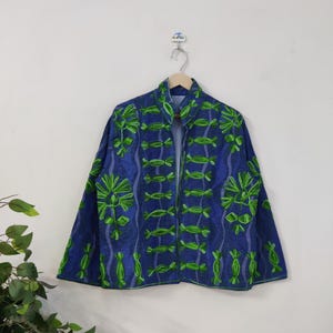 New Suzani Embroidery Coat, Cotton Handmade Suzani Jacket, Unisex TNT Winter Wear Suzani Short Jacket, Hand Embroidery Jacket, Gift For Her