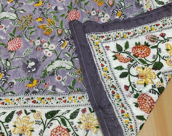 Edredones con estampado de bloques de Jaipuri para decoración del hogar, nuevos y hermosos edredones de algodón Razai con estampado de bloques a mano, edredones reversibles indios, ¡edredón suave Jaipuri Razai!
