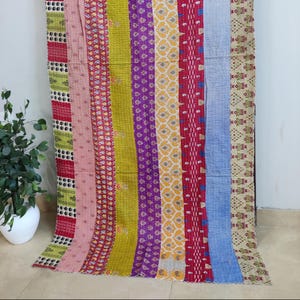 Boho Handmade Kantha Curtains, Vintage Patchwork Quilted Curtain Window and door Patchwork Hippie Curtain Bohemian Kantha Curtain home decor