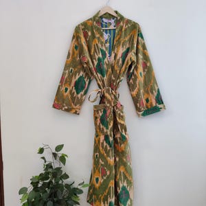 Vintage New Print Velvet Kimono Robe, Morning Tea Velvet Coat, Bridesmaid Robe Women Wear Long Cotton Velvet robe, Velvet Jacket Bridal Robe