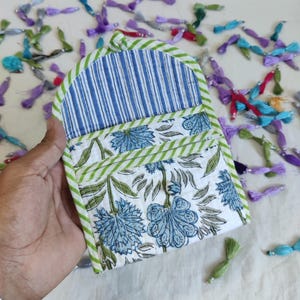 Block Print Mini Quilted Bag, Soft Small Toiletry bag, Mini Purse for women, Multipurpose Pouch New small lipstick pouch for mouse & charger
