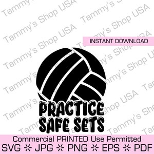 Práctica segura de conjuntos: colocador de voleibol / Uso comercial permitido, archivo descargable, archivo de corte, archivo SVG, Cricut, clipart, jpg