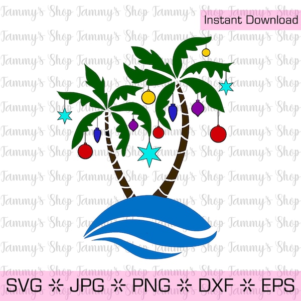 Palm Tree Christmas Clipart - Etsy