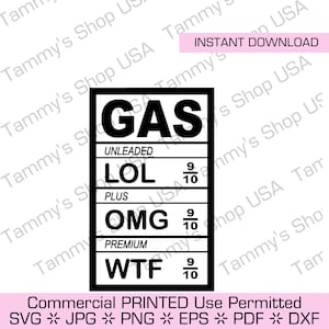 Preços de gás Design engraçado | Uso comercial permitido, arquivo para download, arquivo de corte, arquivo SVG, Cricut, Clipart, Clip Art, Jpg, SVG, Vector