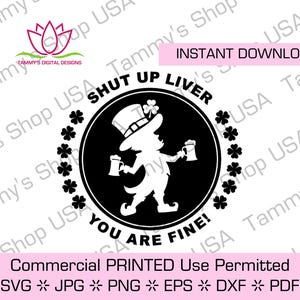 ¡Cállate, hígado, estás bien! / Uso comercial permitido, descargable, archivo de corte, archivo SVG, Cricut, clipart, cerveza, ale, alcohol, jpg, SVG
