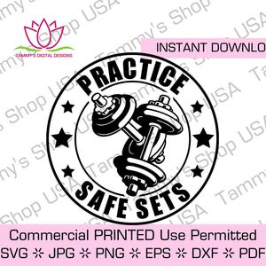 Conjuntos de práctica segura - Levantamiento de pesas / Uso comercial permitido, Archivo descargable, Archivo de corte, Archivo SVG, Cricut, Clipart, Jpg