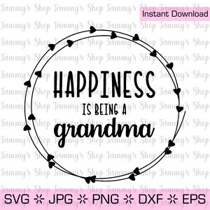 La felicidad es ser abuela / Archivo descargable, Archivo, Cricut, Descarga instantánea, clipart, clip art, Vector, eps, jpg