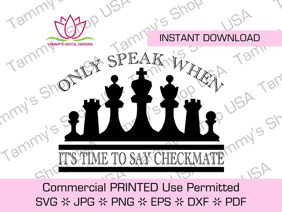 Checkmate Chess Design: SVG, JPG, Cricut (digital Download) - Etsy