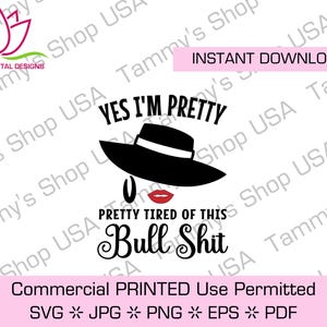 Oui, je suis assez fatigué de cette chemise de taureau | Utilisation commerciale autorisée, fichier de coupe, fichier SVG, Cricut, Clipart, téléchargement immédiat, clipart