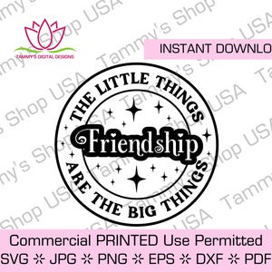 Le piccole cose sono le grandi cose AMICIZIA / Uso commerciale consentito, SVG, Cricut, Download immediato, Maglietta per le vacanze, Idee per magliette