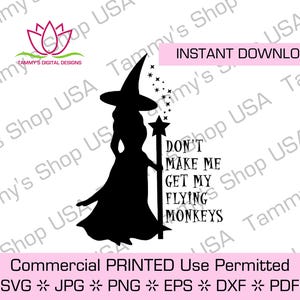 Wicked Witch Flying Monkeys SVG: Halloween Clipart (Digital Download)