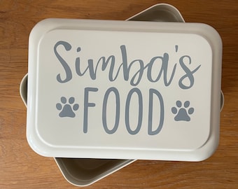 Personalised Dog, Cat or Pet Food Storage Tin container for food or treats