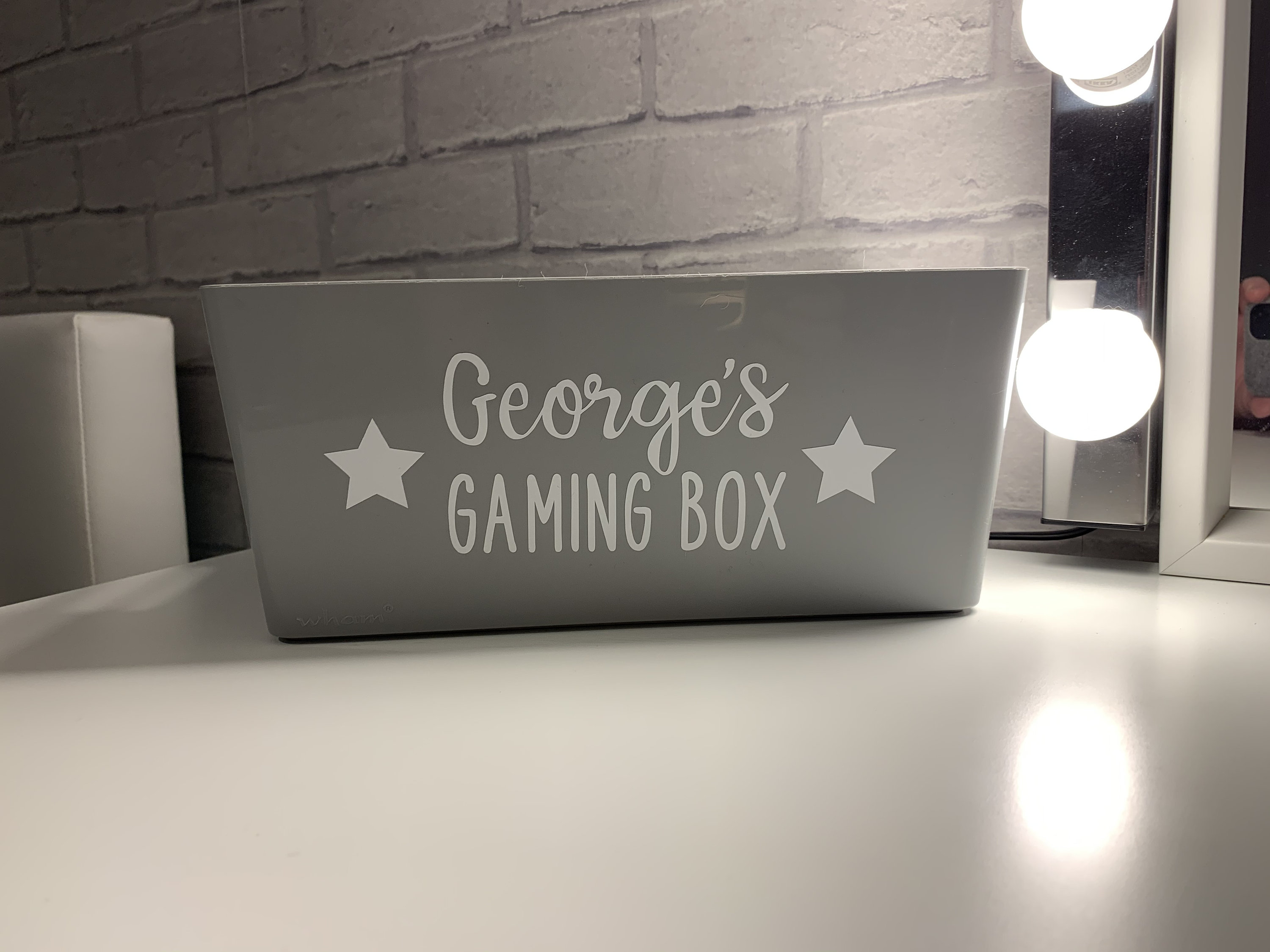 Personalised Gaming Plastic Storage Box Holder Caddy