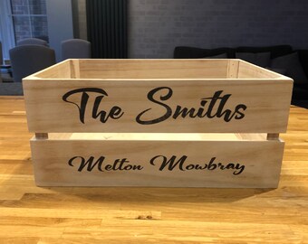 Personalised Wooden Crate Perfect new home gift or present