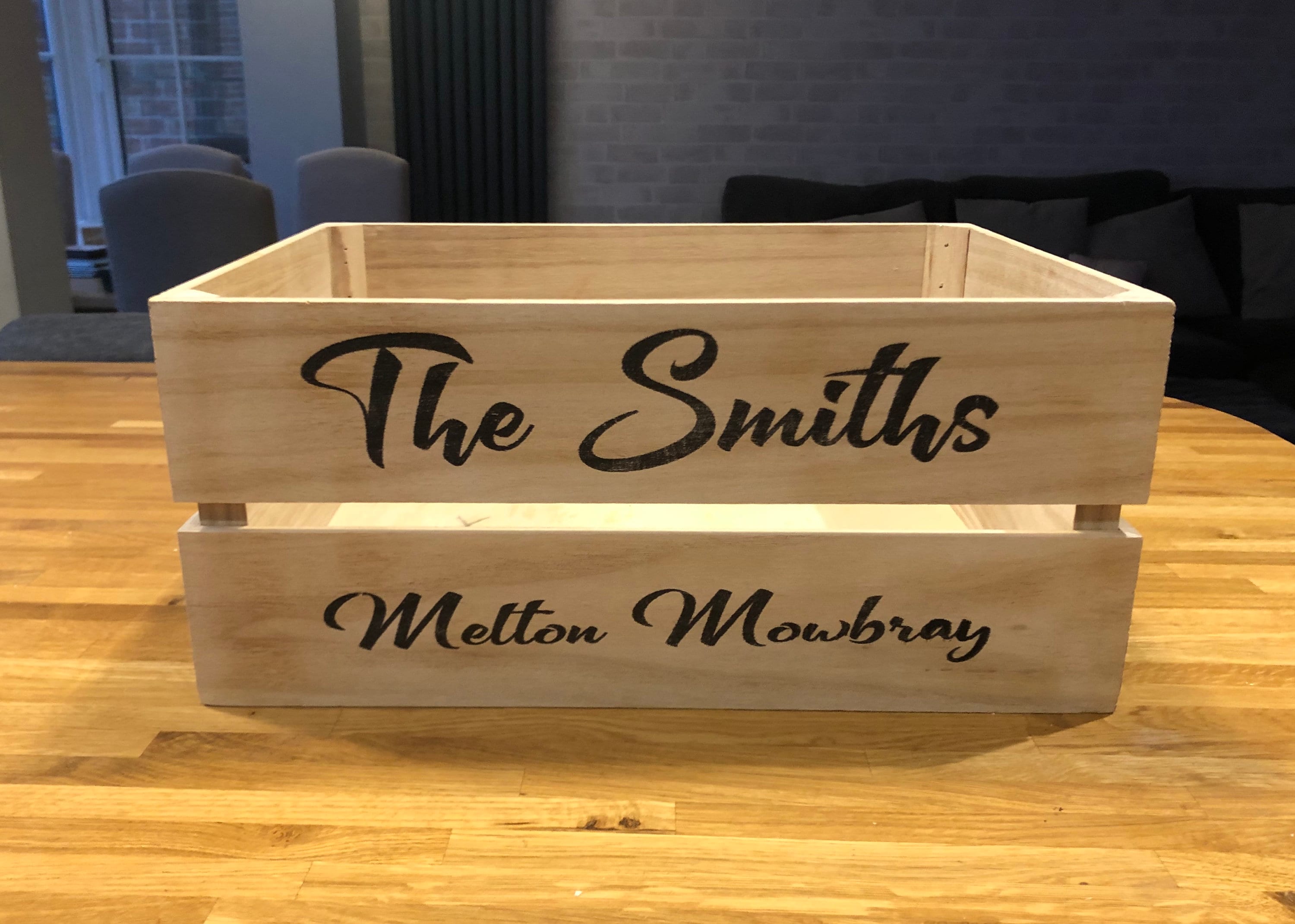 Personalised Wooden Crate Perfect new home gift or present Etsy