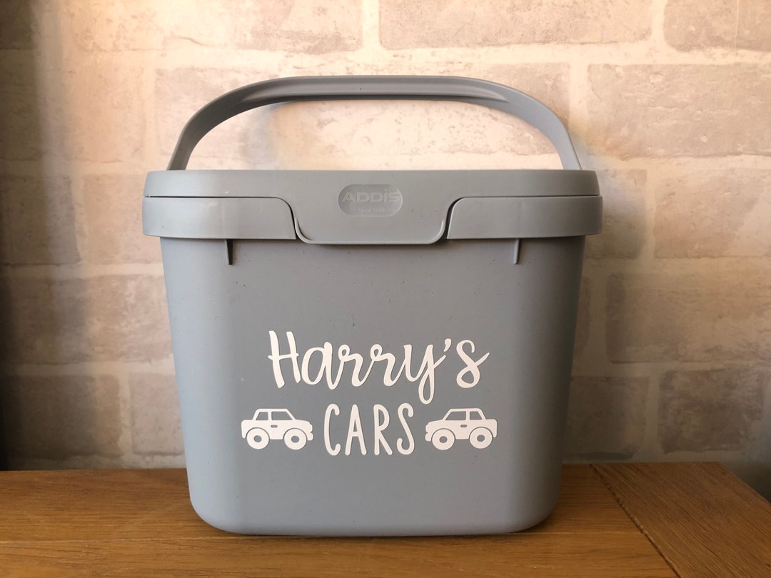 Customised Personalised Grey Toy Storage Car Box Caddy Tub Etsy UK