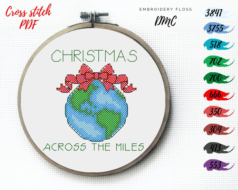 Earth cross stitch pattern space universe nerd xstitch Etsy