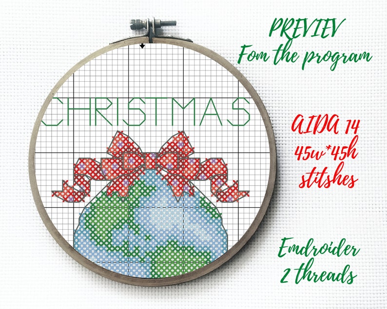 Earth cross stitch pattern space universe nerd xstitch Etsy