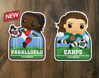 DIGITALE DATEI - Personalisiertes Namensschild für Männer mit Frauen-Fußballspieler - Türschild, Türschild von Sports Signs By Design