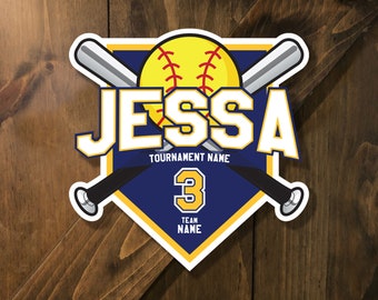 Custom Softball Tournament Sign - DIGITAL FILE - Crossed Bats - Door Hanger, Door Sign by Sports Signs by Design