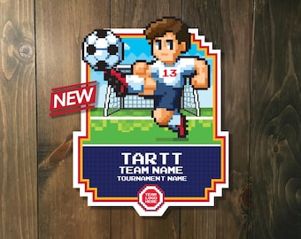 DIGITALE DATEI - Personalisiertes Sport Turnier Schild - Fußballspieler 8-Bit Videospiel - Türschild, Türschild von Sports Signs By Design