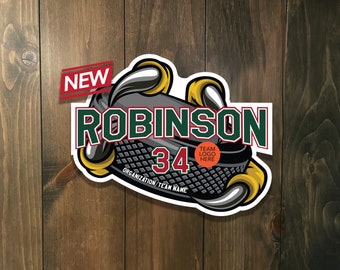 DIGITALE DATEI - Personalisiertes Sportschild - Hockeyspieler - Jungen und Mädchen Hockey - Vogelkrallen / Krallen - Türschild - schnelle Bearbeitung!
