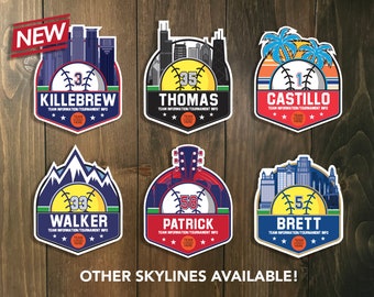 Custom Baseball / Softball Tournament Schild - DIGITALE DATEI - Skylines - Türschild, Türschild von Sports Signs by Design