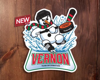 DIGITALE DATEI - Personalisiertes Sportnamens-Schild für Männer - Hockeyspieler - Schneemann - Hockey Dekor - Türschild, Türschild