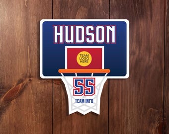 DIGITALE DATEI - Personalisiertes Sport Turnier Schild - Basketball - Hoop mit Rückwand - Türschild, Türschild von Sports Signs by Design