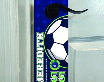 DIGITAL FILE - Custom Sports Tournament Sign - Soccer - Door Hanger, Door Sign - Soccer Decor by Sports Signs By Design