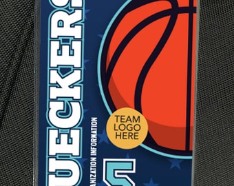 Custom Basketball Tournament Bag Tag - Basketball - Personalized Sports Bag Tag by Sports Signs by Design