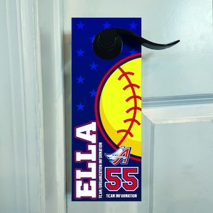 Custom Softball Tournament Sign - DIGITAL FILE - Door Hanger, Door Sign by Sports Signs by Design
