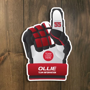 DIGITAL FILE - Custom Sports Tournament Sign - Hockey - Glove #1 Fan -  Hockey Decor - Door Hanger, Door Sign by Sports Signs by Design