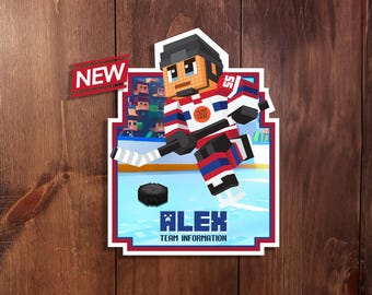 DIGITALE DATEI - Personalisiertes Sport Turnier Schild - Hockeyspieler Blöcke / Würfel - Hockey Dekor Türschild von Sports Signs By Design