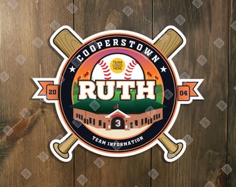 Custom Baseball Tournament Schild - Cooperstown - Türschild, Türschild von Sports Signs by Design