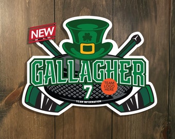 Custom Hockey Tournament Schild - DIGITALE DATEI - St. Patricks Day - Türschild, Türschild von Sports Signs by Design