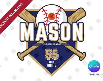 EDITIERBARE Canva Baseball und Softball Türschild Vorlage | SOFORTIGER DOWNLOAD | Travel Baseball Locker Locker Schild