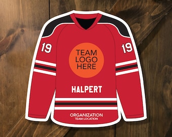 DIGITAL FILE - Custom Sports Tournament Sign - Hockey - Jersey Front -  , Hockey Decor - Door Hanger, Door Sign by Sports Signs by Design