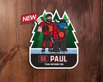 DIGITALE DATEI - Personalisiertes Sport Turnier Schild - Hockey - Paul Bunyan - Hockey Dekor - Türschild, Türschild von Sports Signs by Design