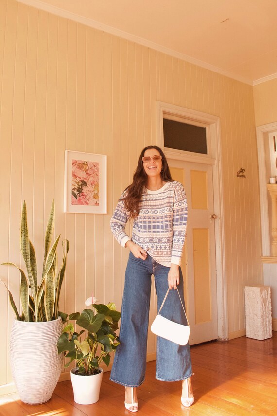 Vintage pastel print knit