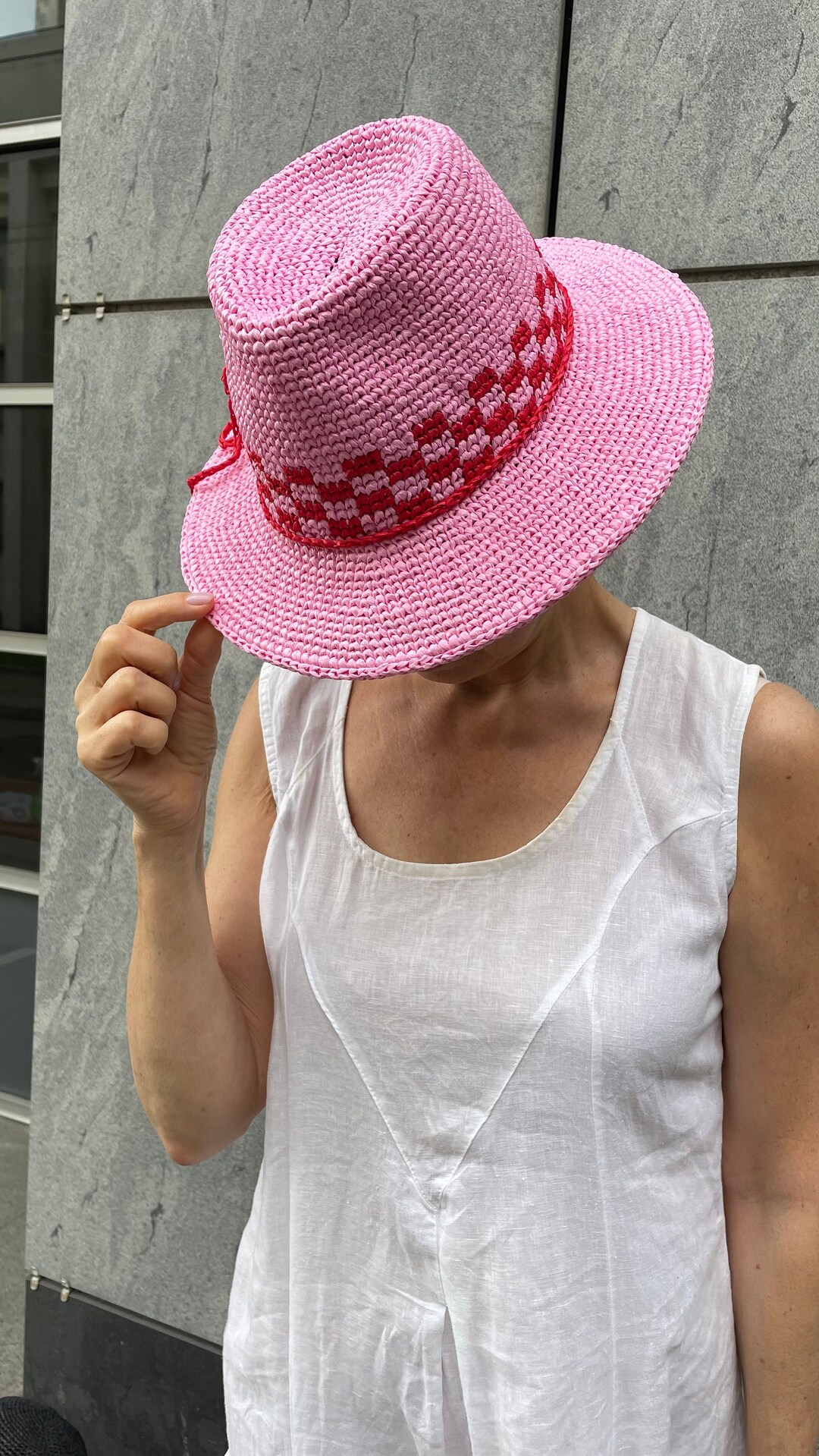Villa 9 Crocheted Raffia Cloche Hat
