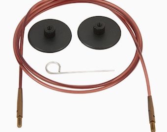 Cavo Per Ferri Da Maglia KnitPro Ginger - Nylon E Metallo, 94 Cm, Marrone - Foto 10