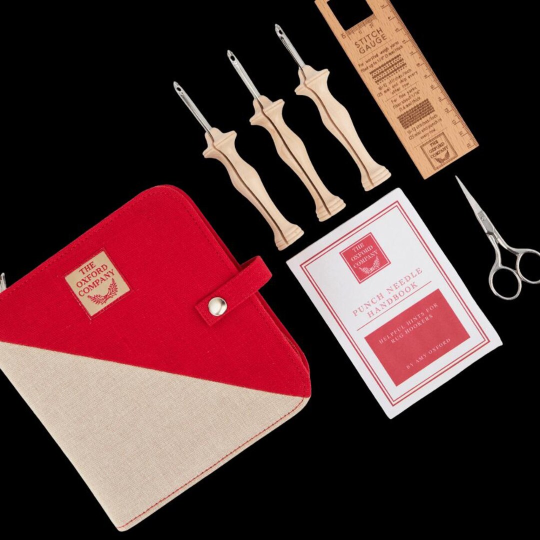 The Oxford Company | Oxford Punch Needle | Natural Wood | Set of 3 ...