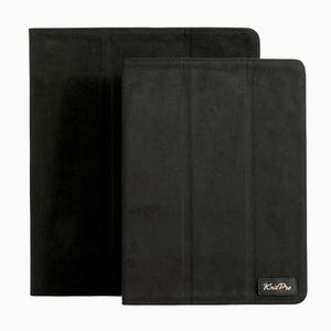 May include: Two black suede tablet cases, one slightly larger than the other. The larger case has a gold logo that reads "KnitPro".