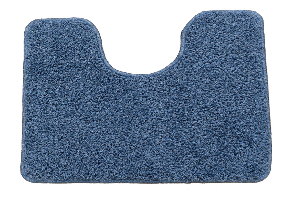 Denim Blue Toilet Pedestals Mats Rugs Bathroom Non Slip Rubber Etsy UK