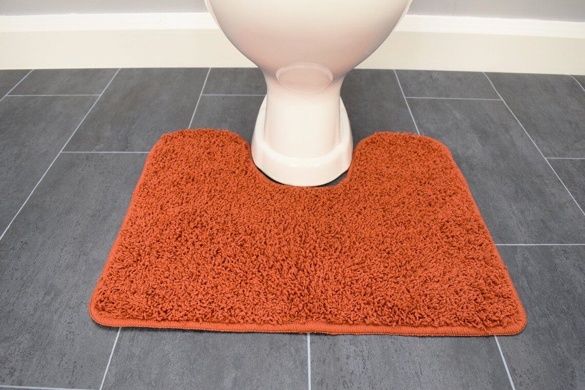 Terracotta Toilet Pedestals Mats Rugs Bathroom Non Slip Rubber Etsy UK