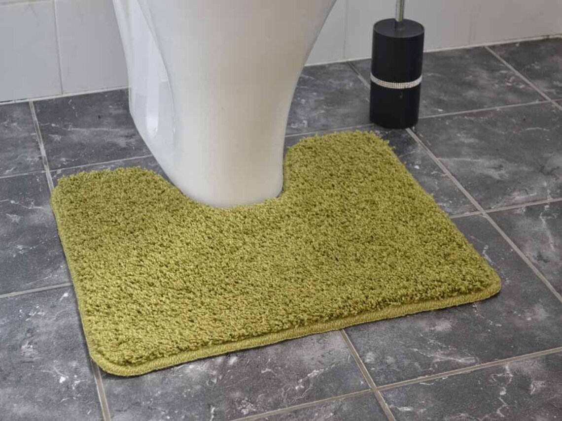 Meadow Green Bath Room Pedestal & Mat Set Non Slip Washable Etsy