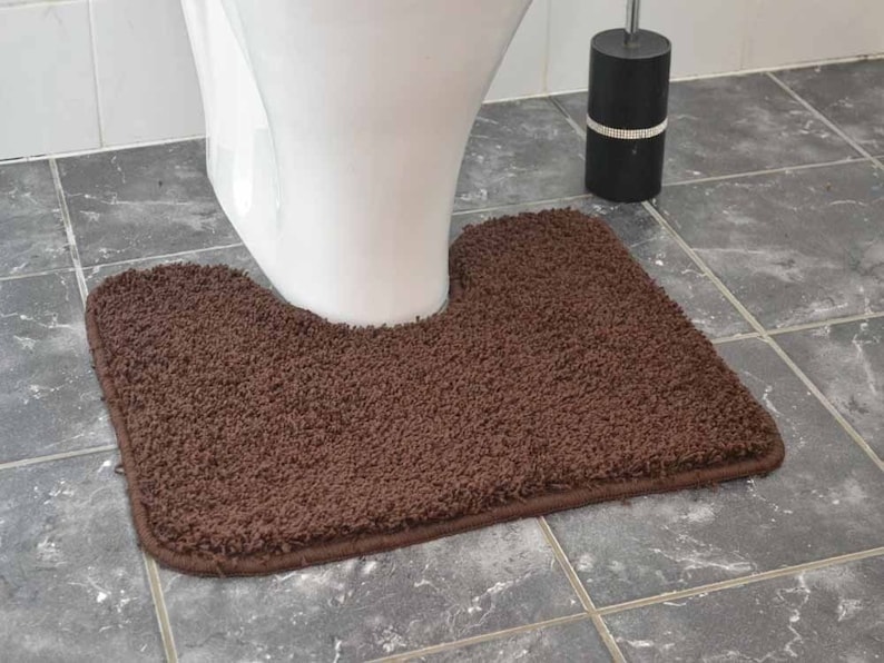 Toilet Pedestals Mats Rugs Bathroom Non Slip Rubber Backing Etsy