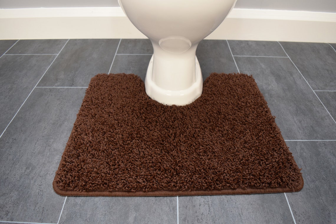 Brown Toilet Pedestals Mats Rugs Bathroom Non Slip Rubber Etsy UK